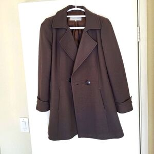 VTG Gerard Darel Women’s Jacket 38 Brown Coat Lined Heavy Career